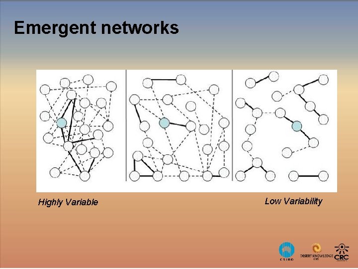 Emergent networks Highly Variable Low Variability 