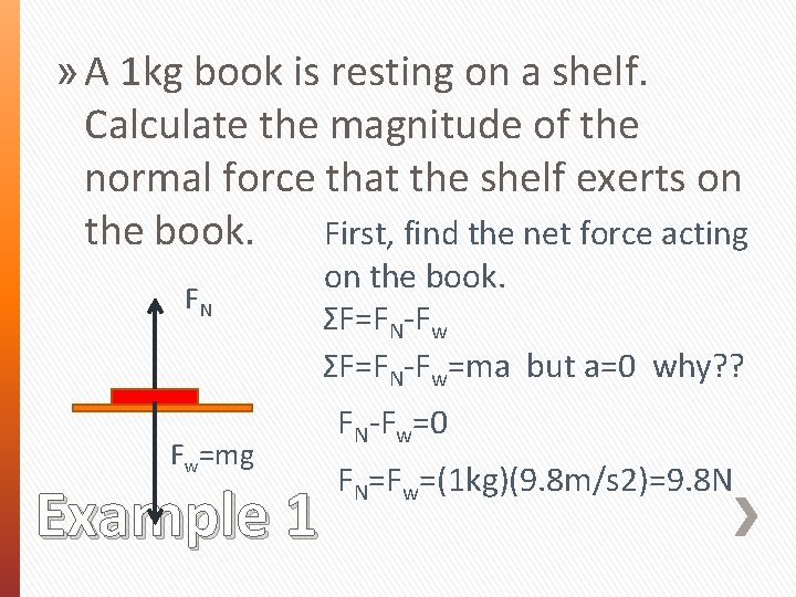 » A 1 kg book is resting on a shelf. Calculate the magnitude of