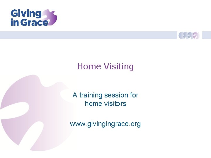 Home Visiting A training session for home visitors www. givingingrace. org 