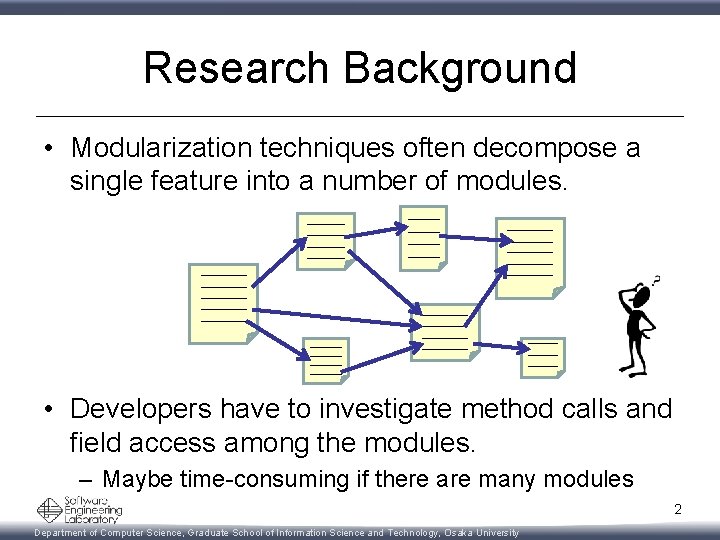 Research Background • Modularization techniques often decompose a single feature into a number of