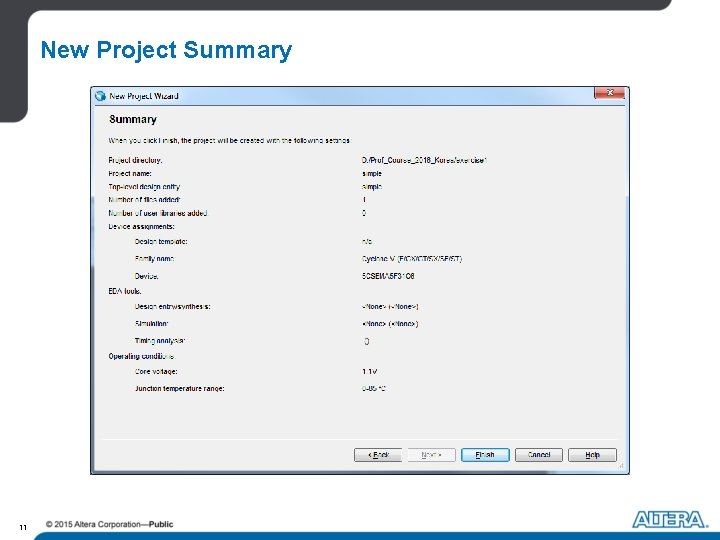 New Project Summary 11 
