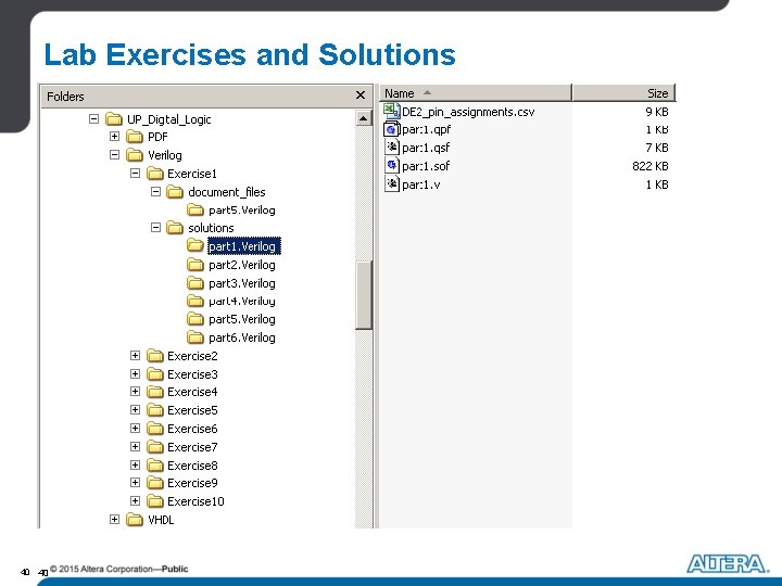 Lab Exercises and Solutions Exercises and complete solutions on U. P. web site -