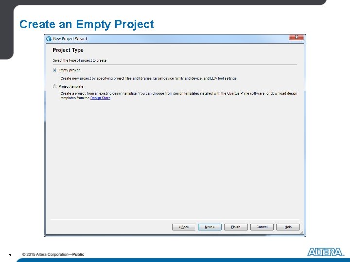Create an Empty Project 7 