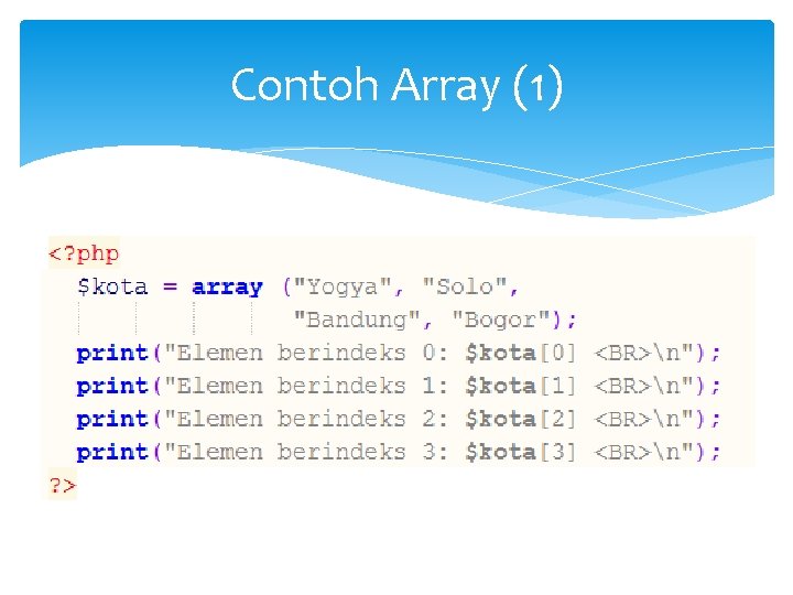 Contoh Array (1) 