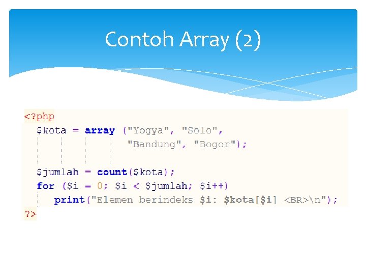 Contoh Array (2) 