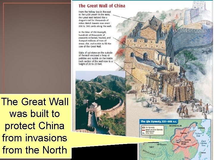 The Great Wall was built to protect China from invasions from the North 