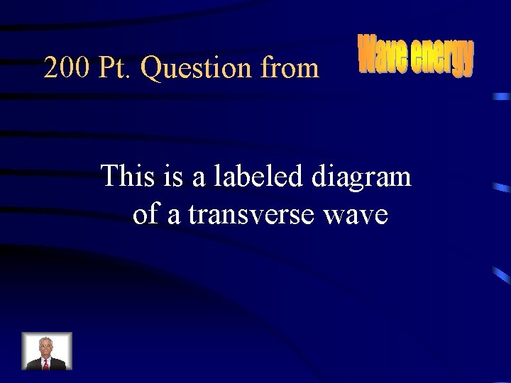 200 Pt. Question from This is a labeled diagram of a transverse wave 