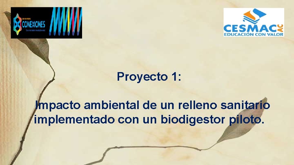 Proyecto 1: Impacto ambiental de un relleno sanitario implementado con un biodigestor piloto. 
