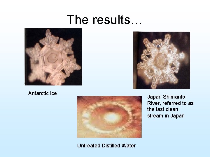The results… Antarctic ice Japan Shimanto River, referred to as the last clean stream