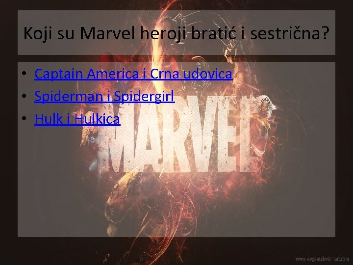 Koji su Marvel heroji bratić i sestrična? • Captain America i Crna udovica •