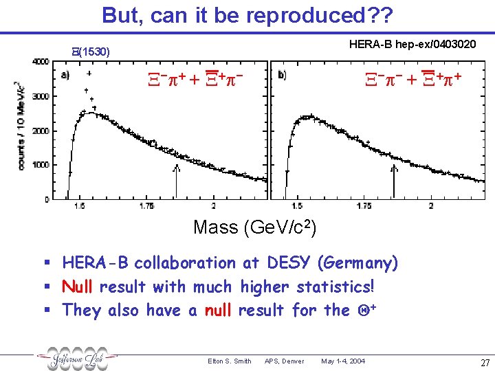 But, can it be reproduced? ? HERA-B hep-ex/0403020 X(1530) X− p + + X+