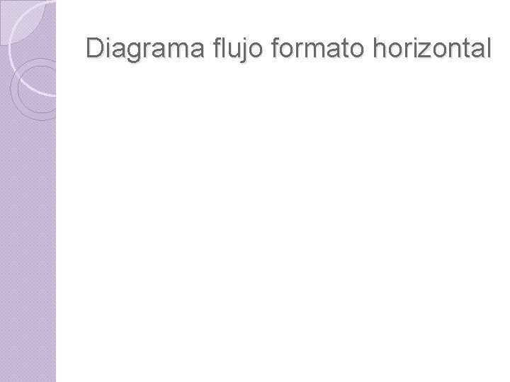 Diagrama flujo formato horizontal Diagrama flujo formato horizontal