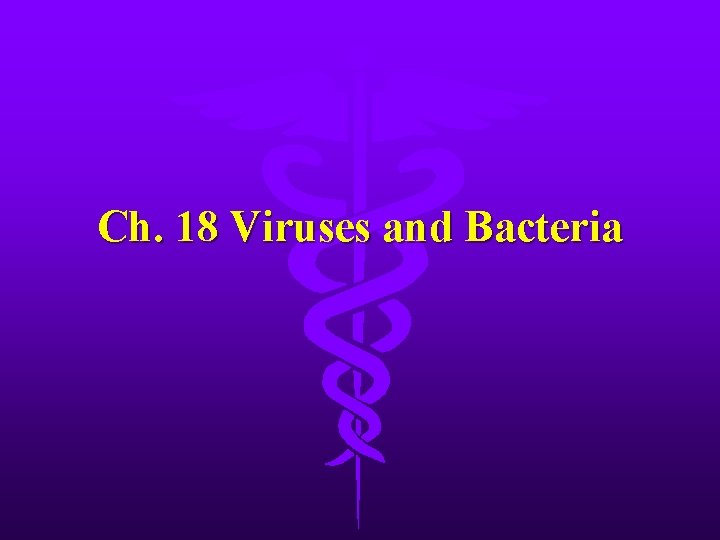 Ch. 18 Viruses and Bacteria 