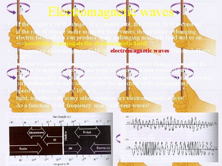 Electromagnetic waves • If the magnetic field changes at a constant rate, the electric