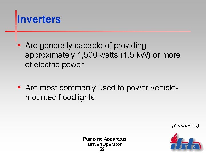Inverters • Are generally capable of providing approximately 1, 500 watts (1. 5 k.