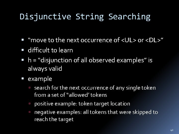 Disjunctive String Searching “move to the next occurrence of <UL> or <DL>” difficult to