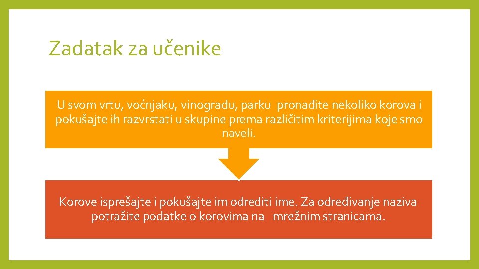 Zadatak za učenike U svom vrtu, voćnjaku, vinogradu, parku pronađite nekoliko korova i pokušajte