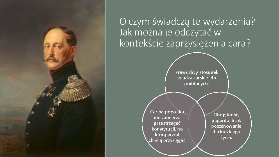 O czym świadczą te wydarzenia? Jak można je odczytać w kontekście zaprzysiężenia cara? Prawdziwy