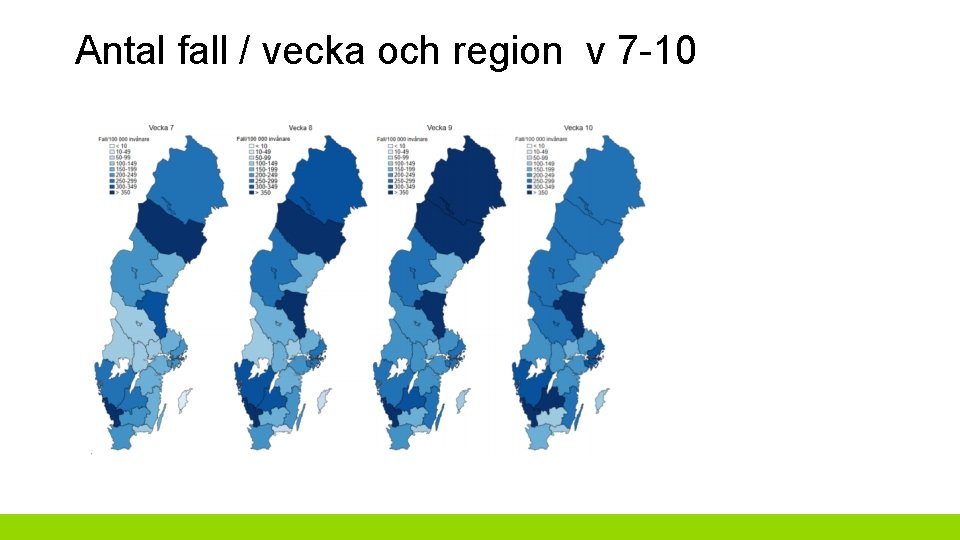 Antal fall / vecka och region v 7 -10 