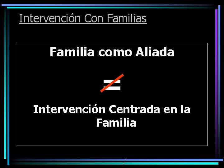 Intervención Con Familias Familia como Aliada = Intervención Centrada en la Familia 