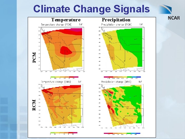 Climate Change Signals RCM PCM Temperature Precipitation 