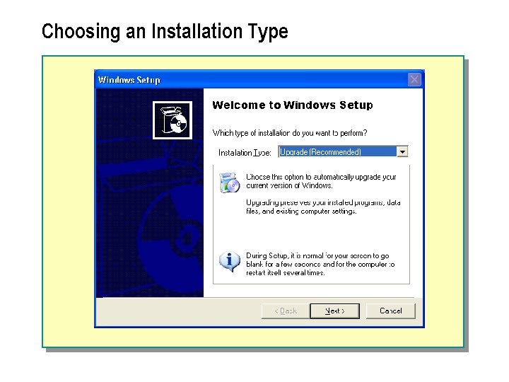 Choosing an Installation Type Choosing an Installation Type