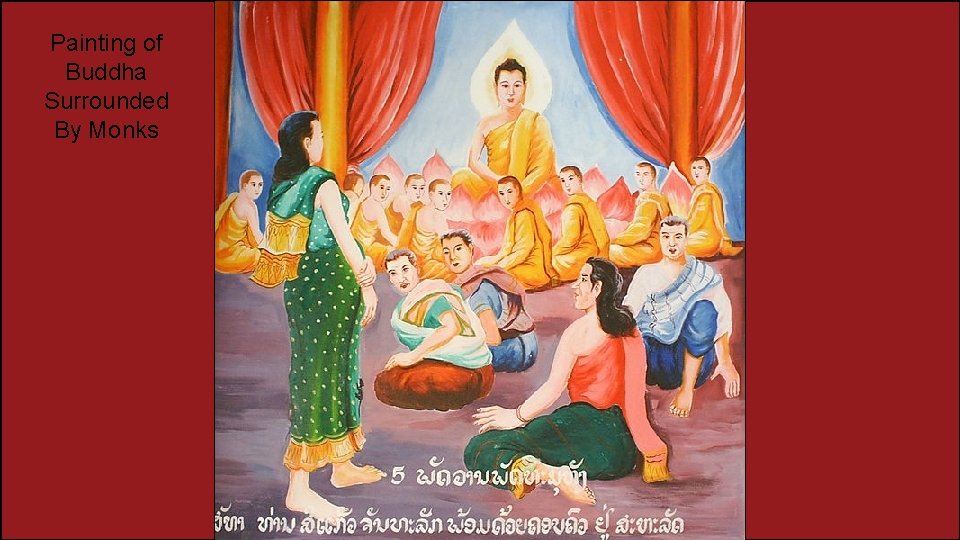 Painting of Buddha Surrounded By Monks Painting of Buddha Surrounded By Monks