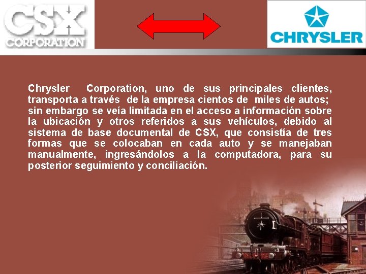 Chrysler Corporation, uno de sus principales clientes, transporta a través de la empresa cientos