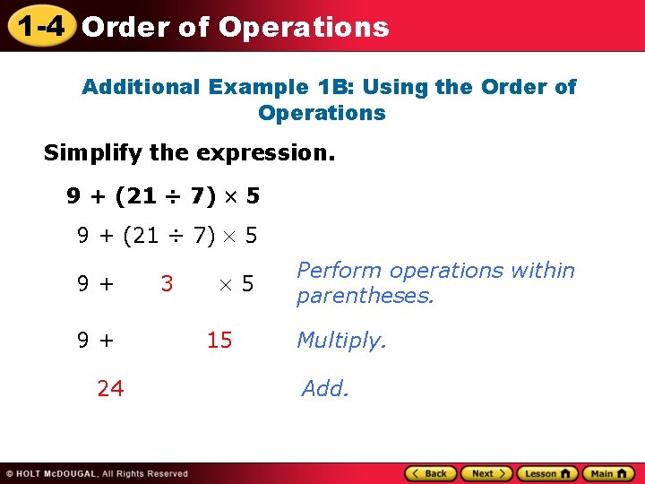 1 4 Order of Operations Learn to use