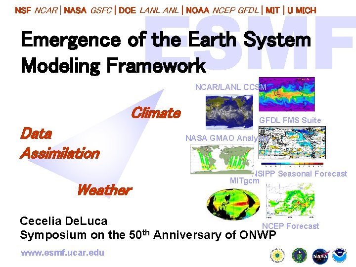 NSF NCAR | NASA GSFC | DOE LANL | NOAA NCEP GFDL | MIT