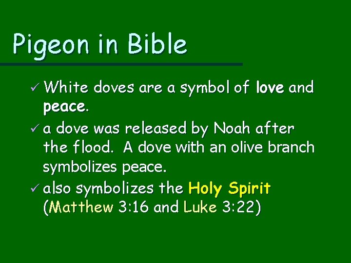 Pigeons Scripture Birds of Wonder God created them for you