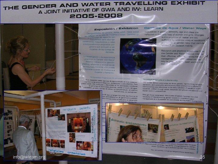 Gender & Water Exhibit info@iwlearn. org 35 