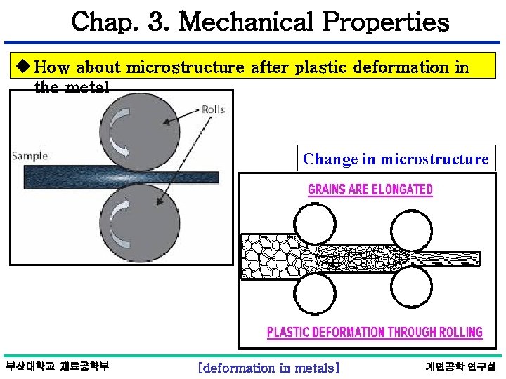 Chap. 3. Mechanical Properties u How about microstructure after plastic deformation in the metal