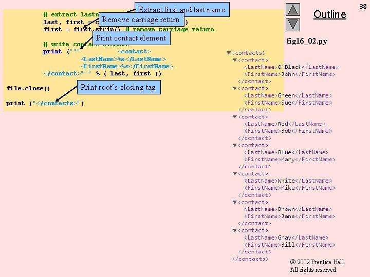 Extract first and last name # extract lastname and firstname Remove carriage return last,