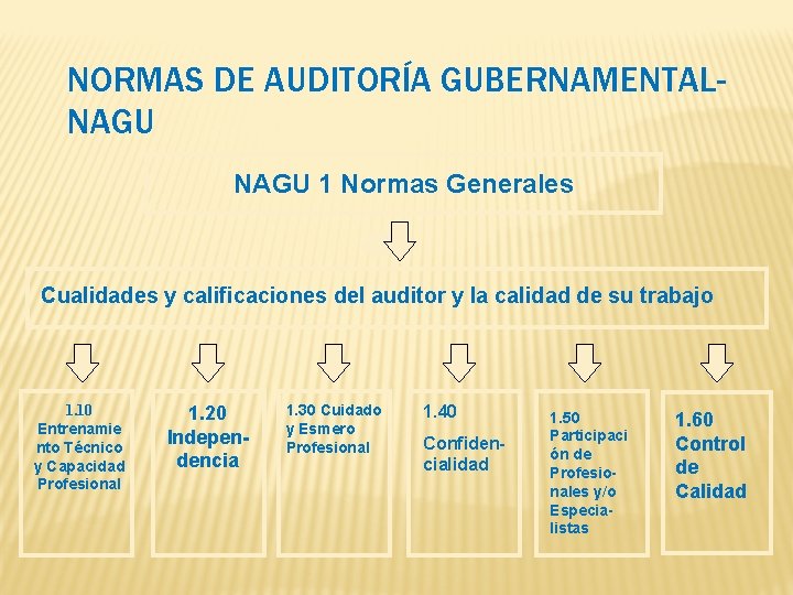 NORMAS DE AUDITORÍA GUBERNAMENTALNAGU 1 Normas Generales Cualidades y calificaciones del auditor y la