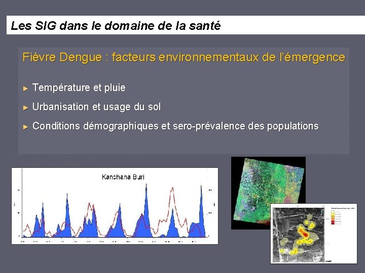 Les SIG dans le domaine de la santé Fièvre Dengue : facteurs environnementaux de
