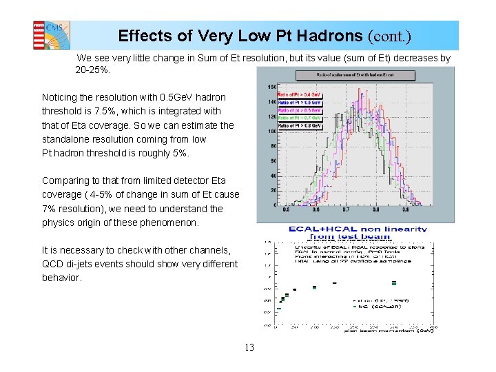 Effects of Very Low Pt Hadrons (cont. ) We see very little change in