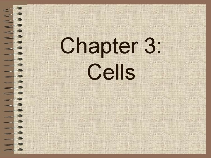 Chapter 3 Cells Cell Theory Term cell was