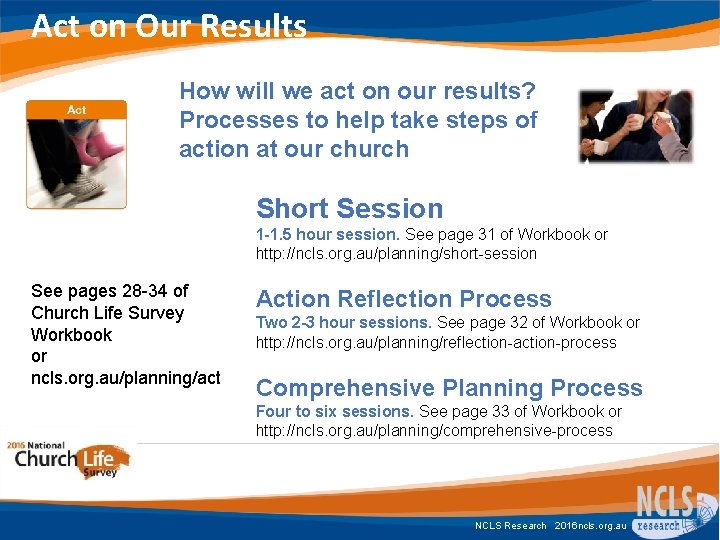 Act on Our Results How will we act on our results? Processes to help