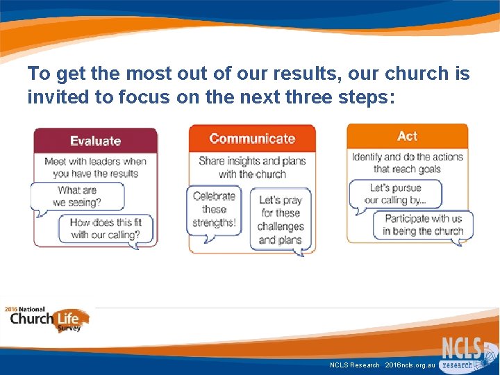 To get the most out of our results, our church is invited to focus