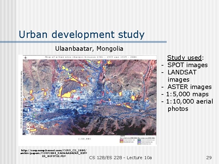 Urban development study Ulaanbaatar, Mongolia - http: //corp. mmp. kosnet. com/CORP_CD_2004/ archiv/papers/CORP 2004_RADNAABAZAR_KUFF ER_HOFSTEE.