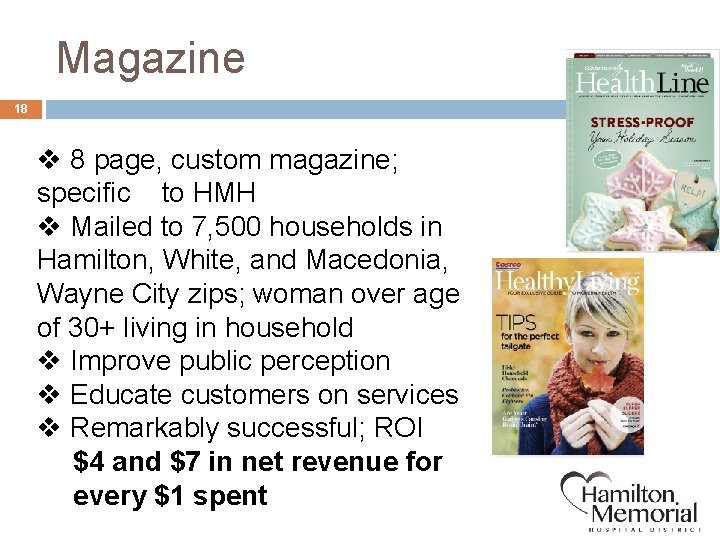 Magazine 18 v 8 page, custom magazine; specific to HMH v Mailed to 7,