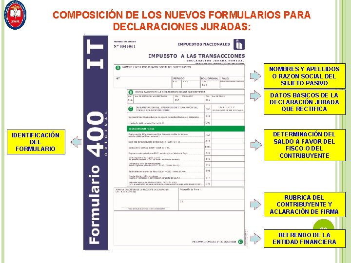 COMPOSICIÓN DE LOS NUEVOS FORMULARIOS PARA DECLARACIONES JURADAS: NOMBRES Y APELLIDOS O RAZON SOCIAL COMPOSICIÓN DE LOS NUEVOS FORMULARIOS PARA DECLARACIONES JURADAS: NOMBRES Y APELLIDOS O RAZON SOCIAL
