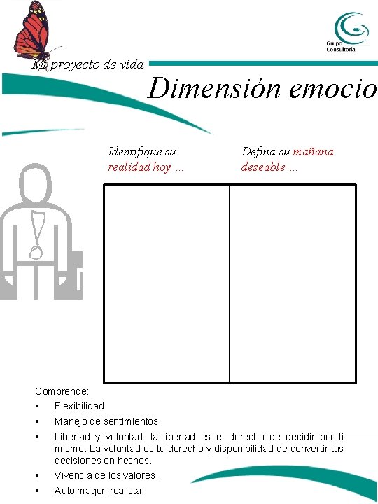 Mi proyecto de vida Dimensión emocion Identifique su realidad hoy … Defina su mañana