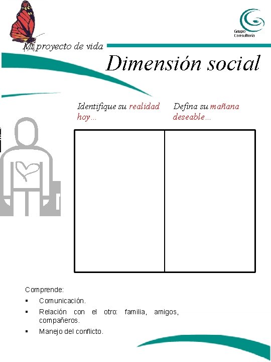 Mi proyecto de vida Dimensión social Identifique su realidad hoy… Defina su mañana deseable…