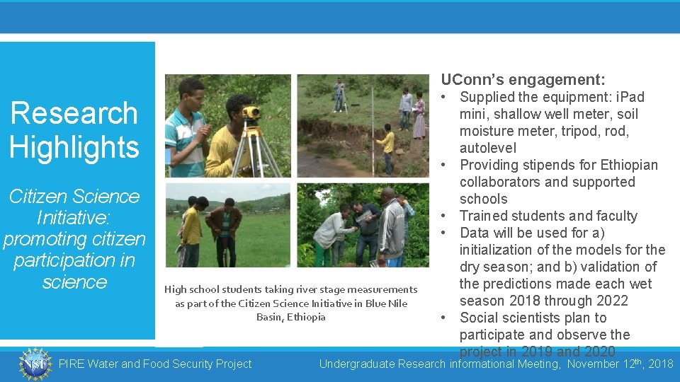 UConn’s engagement: Research Highlights Citizen Science Initiative: promoting citizen participation in science High school