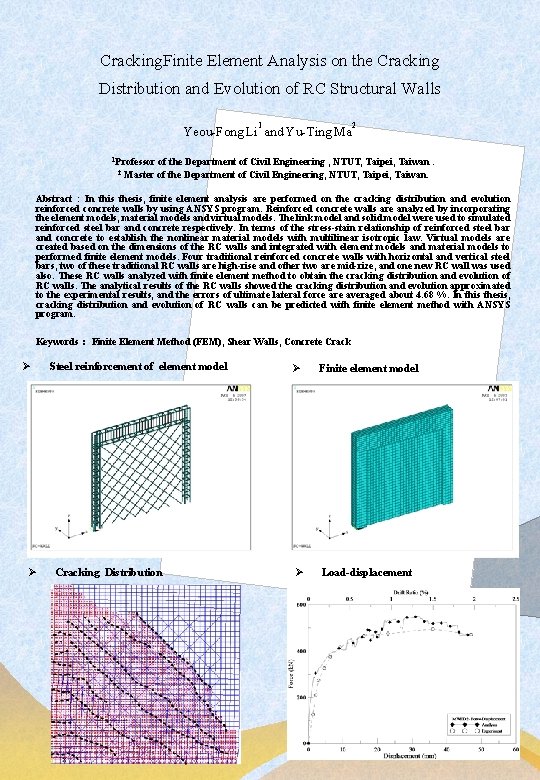 Cracking. Finite Element Analysis on the Cracking Distribution and Evolution of RC Structural Walls