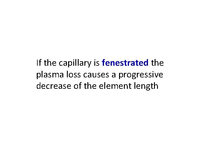 If the capillary is fenestrated the plasma loss causes a progressive decrease of the
