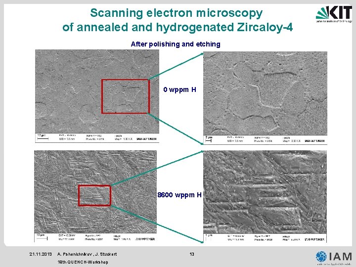 Scanning electron microscopy of annealed and hydrogenated Zircaloy-4 After polishing and etching 0 wppm