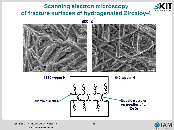 Scanning electron microscopy of fracture surfaces of hydrogenated Zircaloy-4 900 °C 1170 wppm H